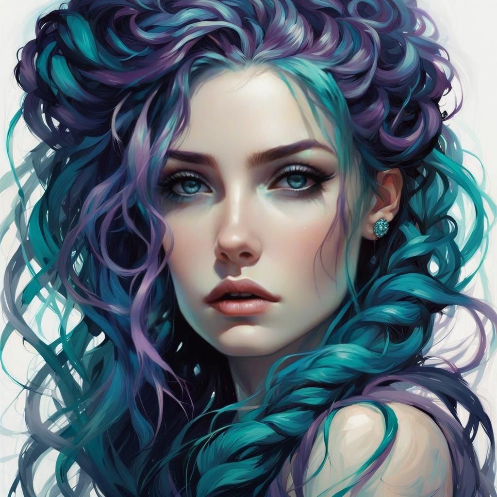 Ethereal Beauty with Braids in Maximalist Style