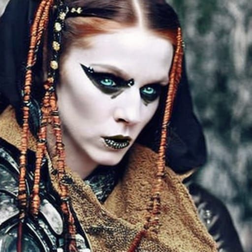 Gothic Druid Princess in Dark Fantasy Style