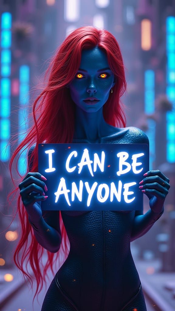 Marvel-Inspired Portrait of Mystique as a Stunning, Ethereal...