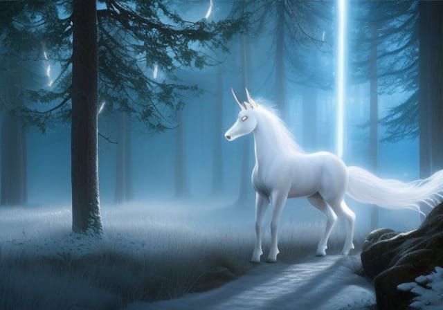 Mystical Unicorn Patronus in Digital Fantasy Art Style