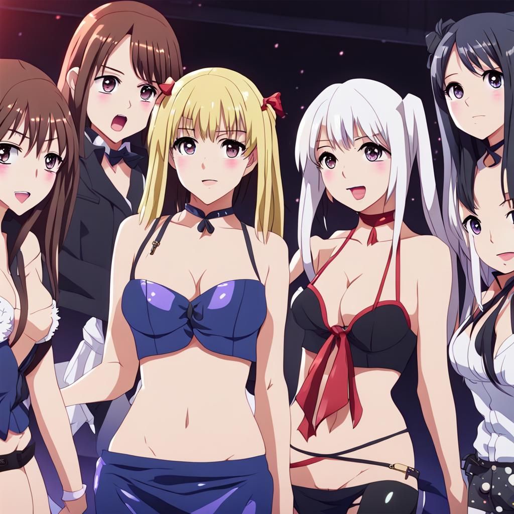 Anime Girls Having Fun at a Party