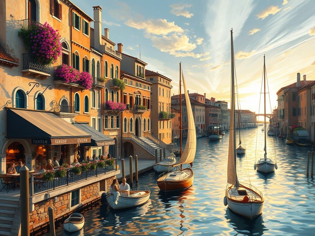 Romantic Italian Village at Sunset