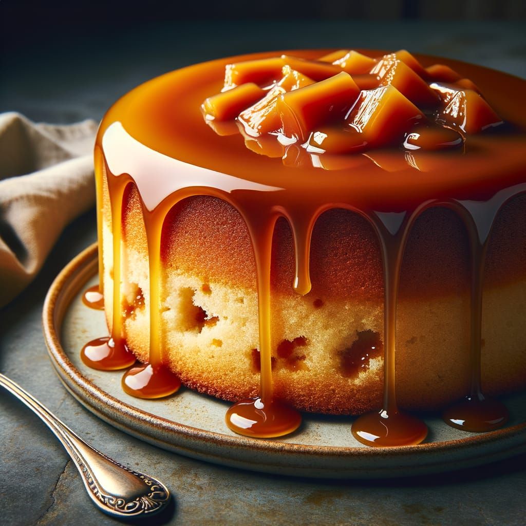 Moist Caramel Cake with Golden Brown Crust and Rich Caramel ...