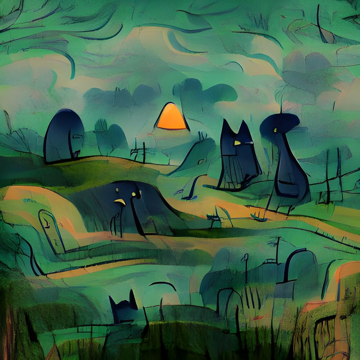 Cryptic Landscape with Dread and Mystery