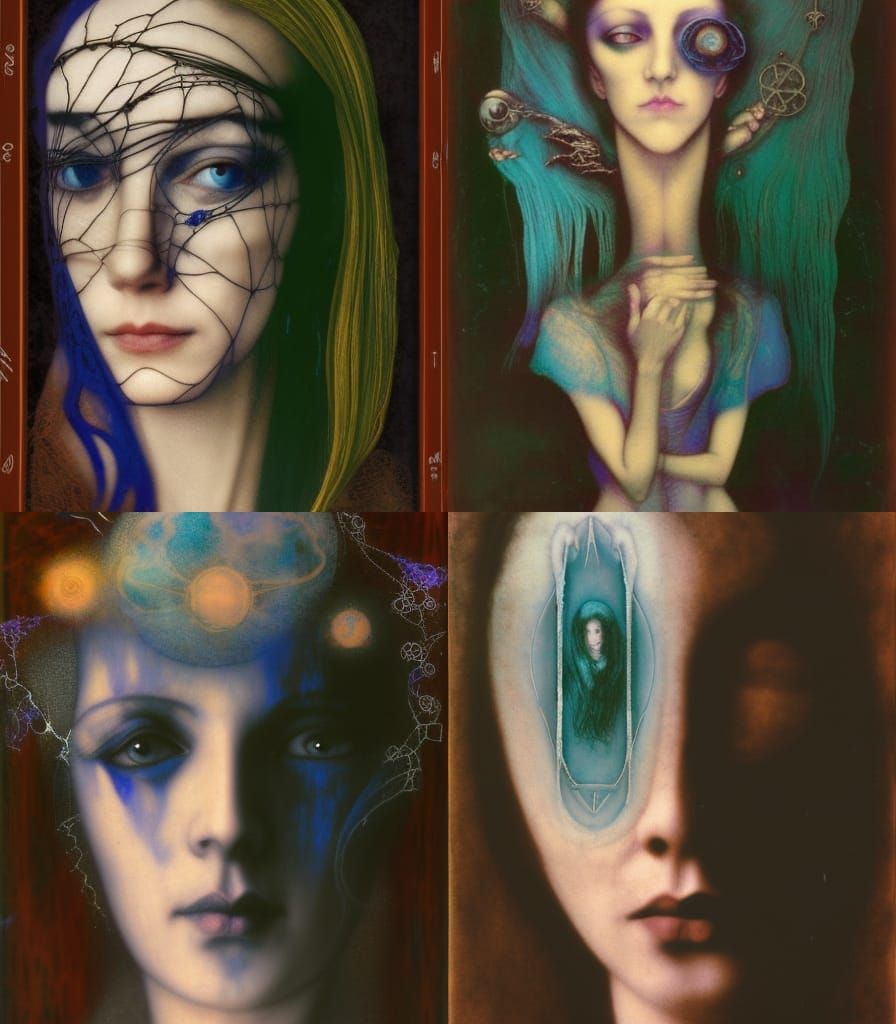 Surreal Eye Crying with Baroque and Quilling Elements