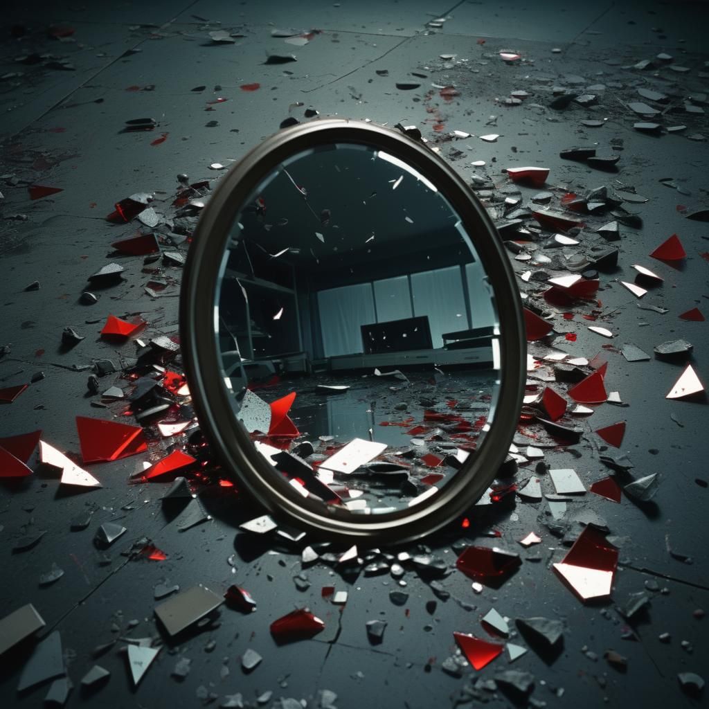 Eerie Reflections in a Broken Mirror: Cinematic Still