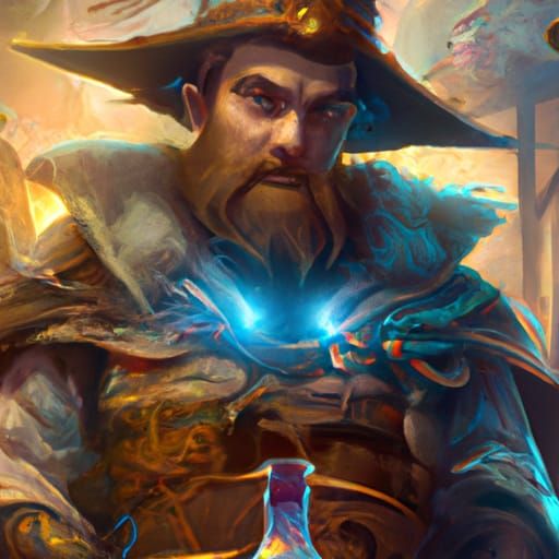 Alchemist Portrait in Hyperdetailed Splash Art Style
