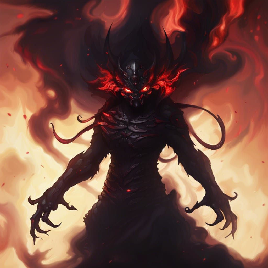 Powerful Smoke Daemon with Red Eyes