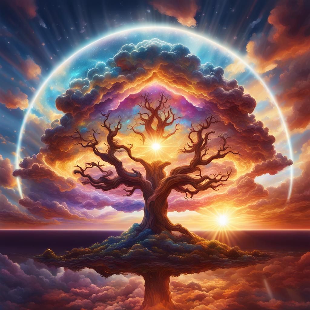 Heavenly Sunshine Beams in Astral Illustration