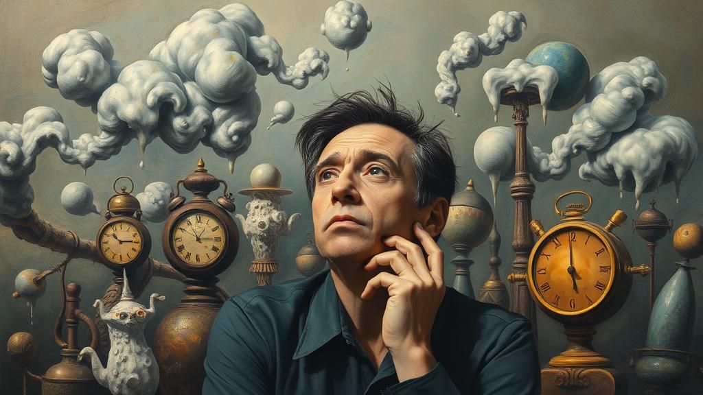 Contemplative Person in Dreamlike Surrealist Scene