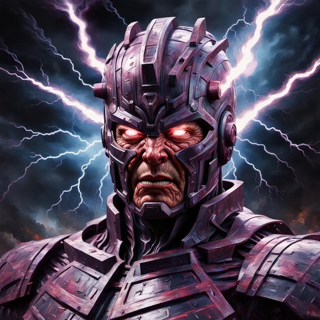 Grotesque Galactus in Gothic Impressionist Style