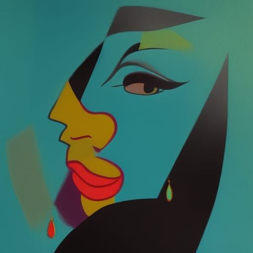 Abstract Cubist Portrait of Jeannie