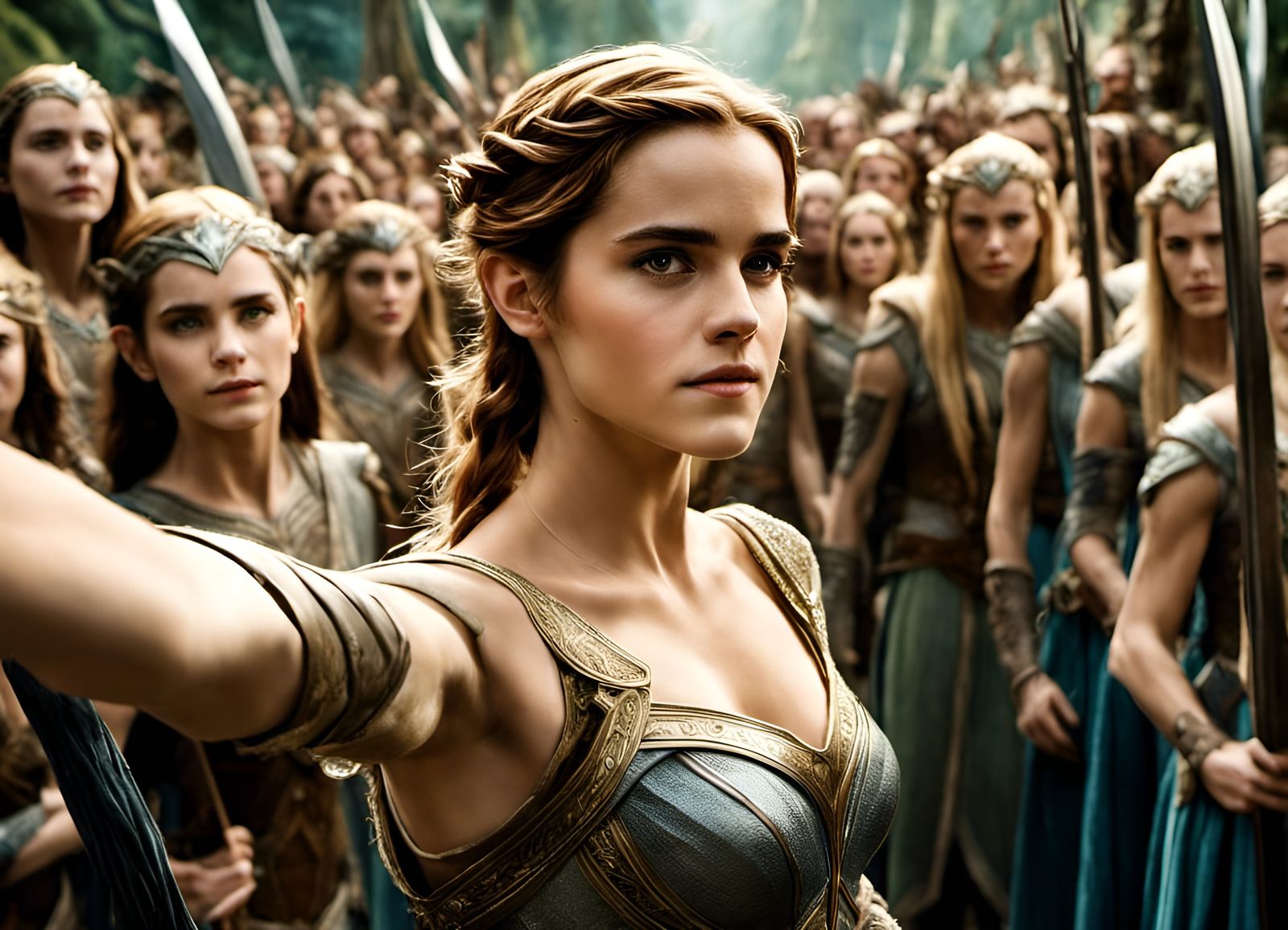 Emma Watson with of Elven warriors