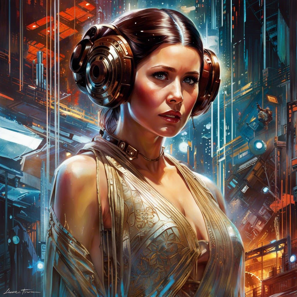 Princess Leia in Metal Bikini: Digital Art