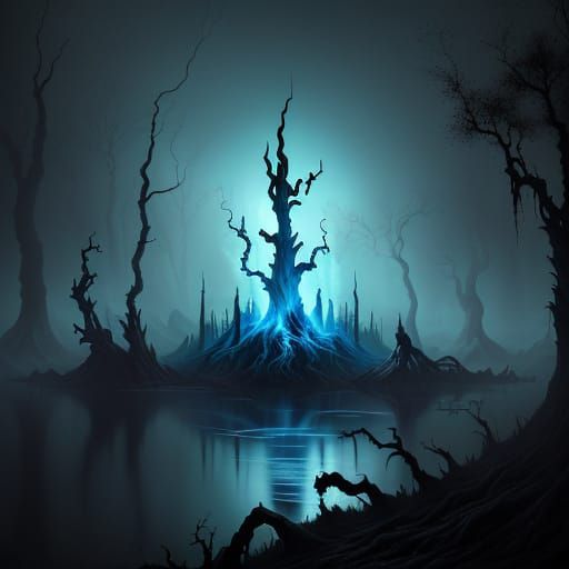 Muscular Supernatural Figure Radiates Eerie Energy in Haunte...