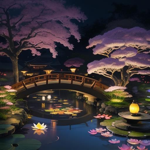 Lanterns Illuminate Ethereal Japanese Garden