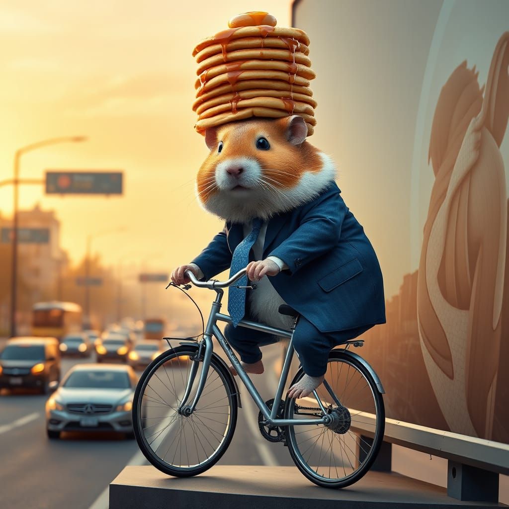 Hamster Entrepreneur Navigates Morning Commute