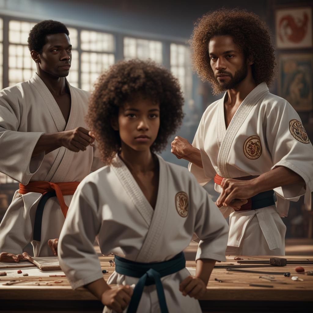 1970s Museum Karate Class Painting