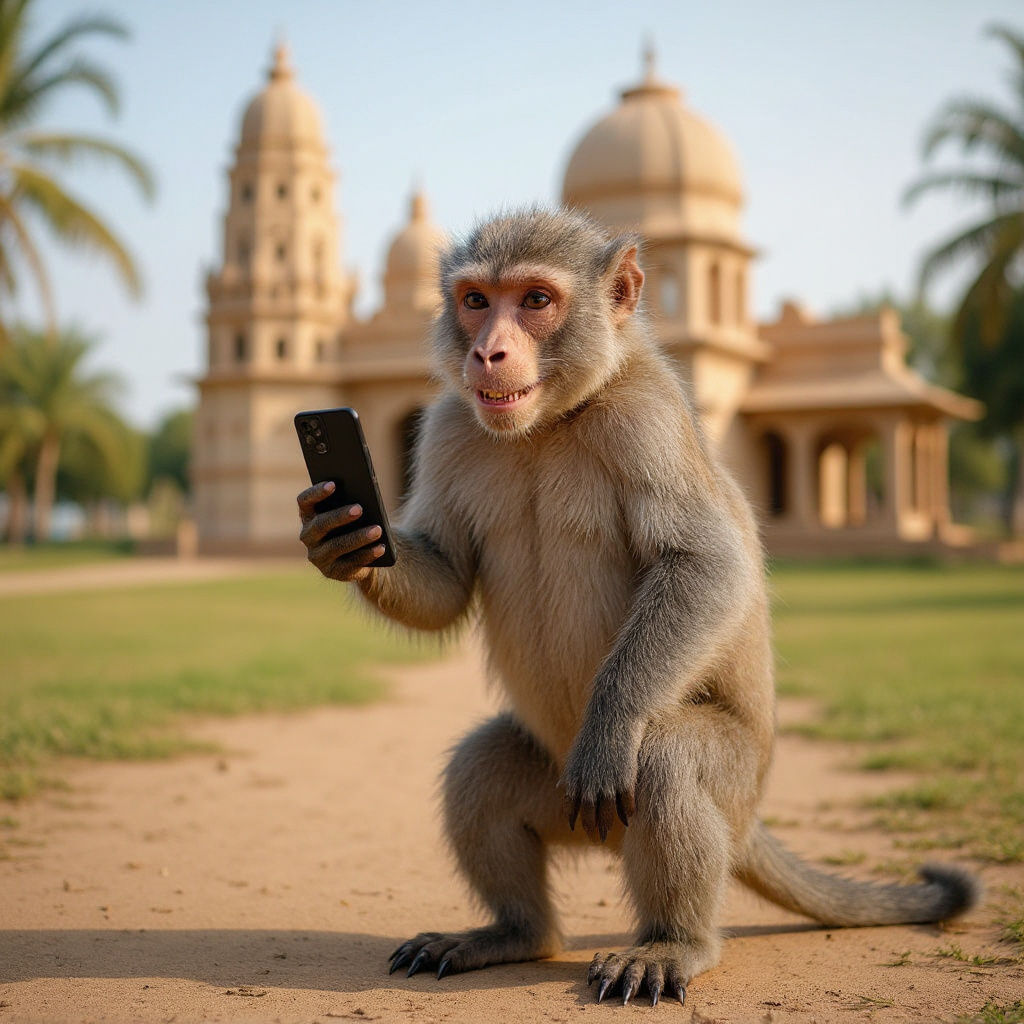 Woman Recording Vlog in Digital Watercolor Style