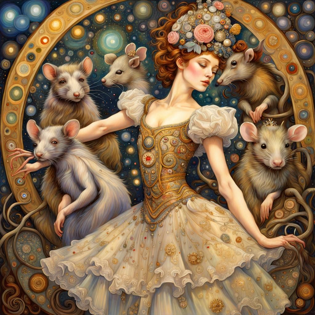 Nutcracker Ballet Dream in Art Nouveau Style