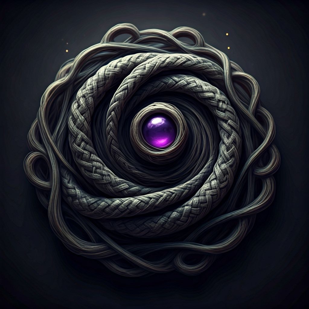 Mystical Witch Medallion with Shimmering Threads