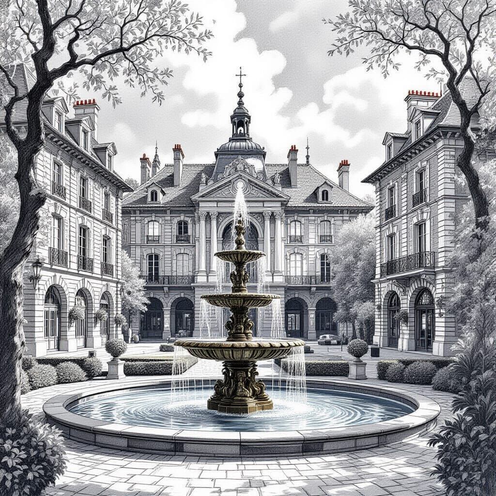 Place Wilson, Toulouse: Intricate Pencil Sketch