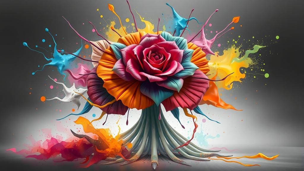 Exploding Flower in Ethereal Style