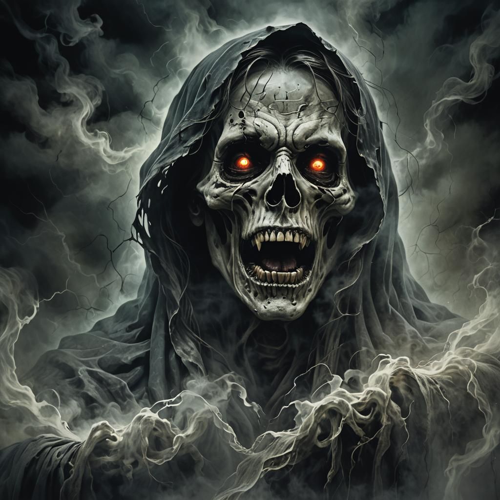 Eerie Ghost Face in Dark Fantasy Art
