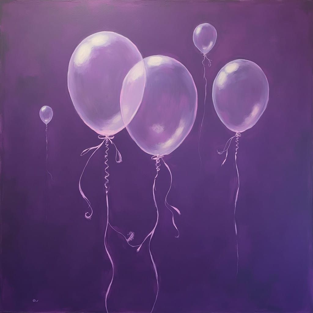 Ethereal Purple Balloon Sculpture in Abstract Expressionist ...