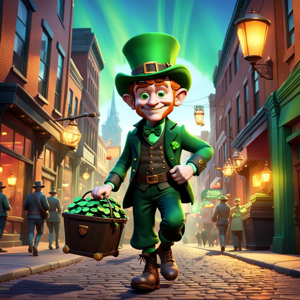 Young Leprechaun Arrives in Nashville: Pixar-Style 3D Art