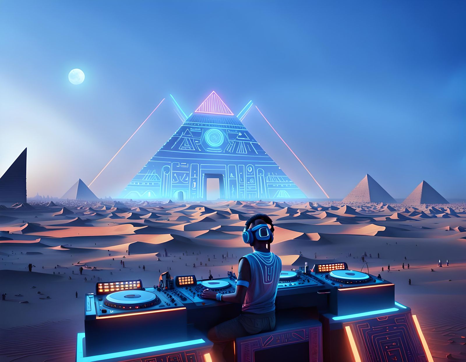 Futuristic Egyptian Landscape in Detailed Matte Painting
