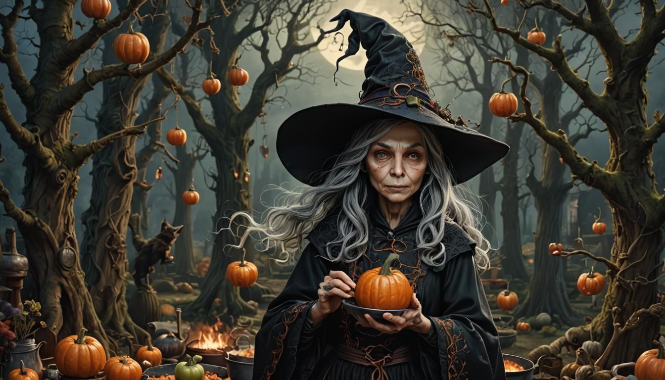 Anthropomorphic Witch Cooks in Fantasy Realism Style
