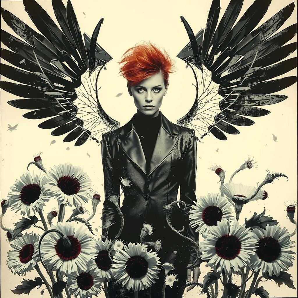 Ethereal Woman in Dandelion Dreamscape, Infrared Photography