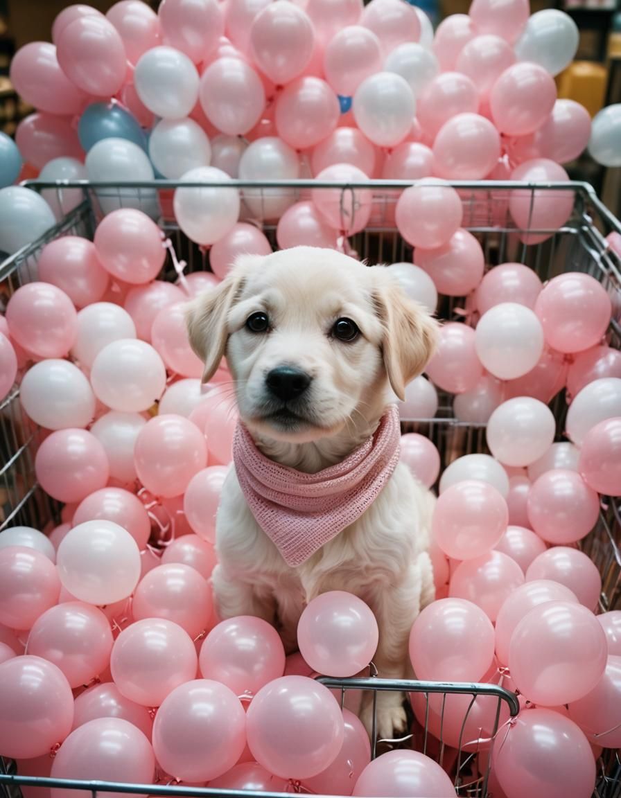 Puppy Graduation in Grocery Store: High Resolution Photo
