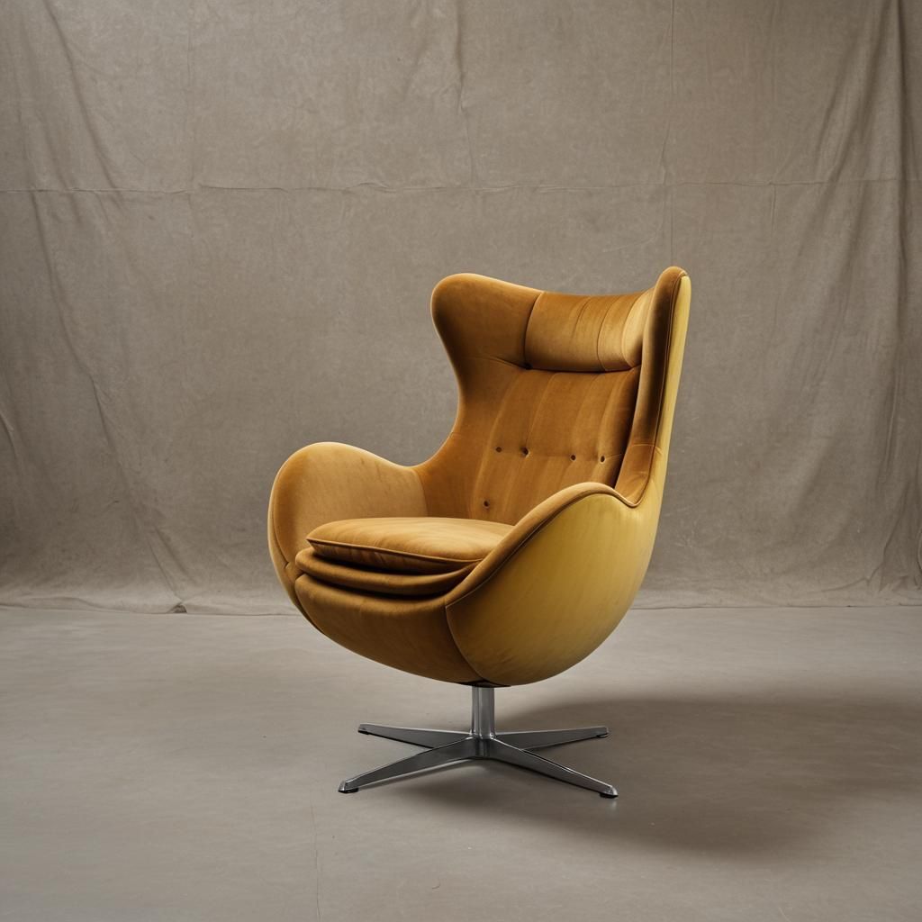 Retro Space Age Egg Chair in Velour