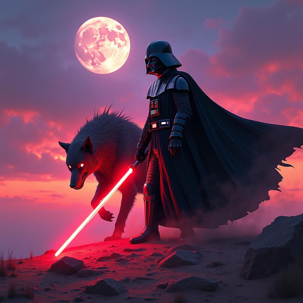 Darth Vader vs Cyber-Werewolf in Electric Twilight