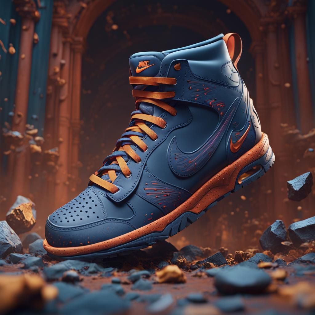 Detailed Matte Painting of Nike Shoes