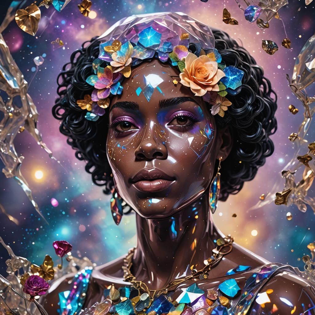 Hopeless Romantic in Glass Figurine, Astral Illustration