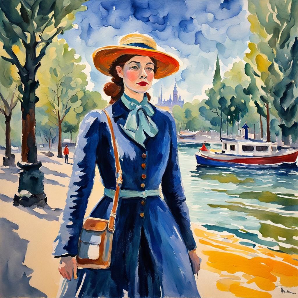 Gouache Style Impressionist Painting of Madeline The Person