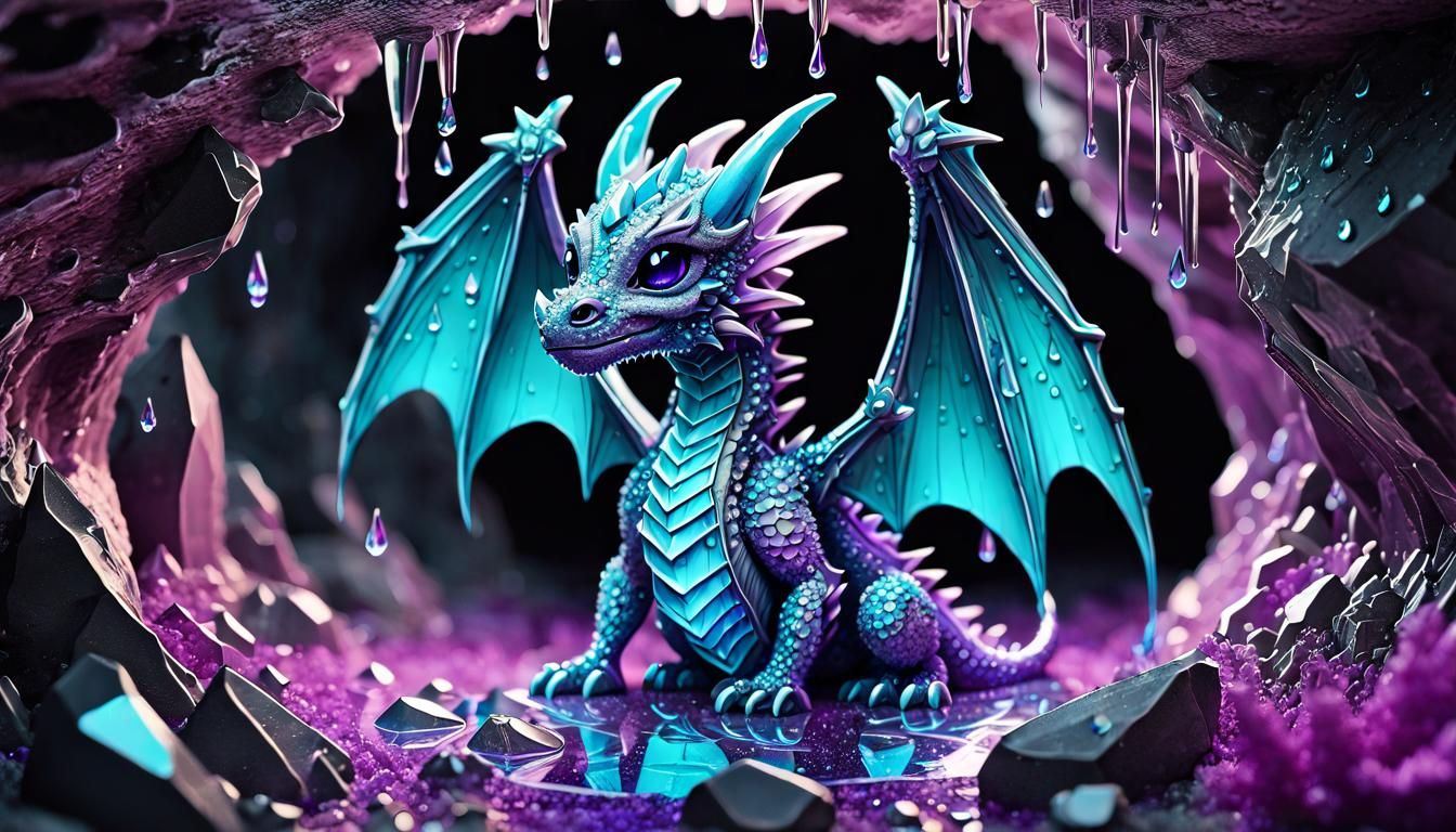 Crystal Dragon in Alien Crystal Cave