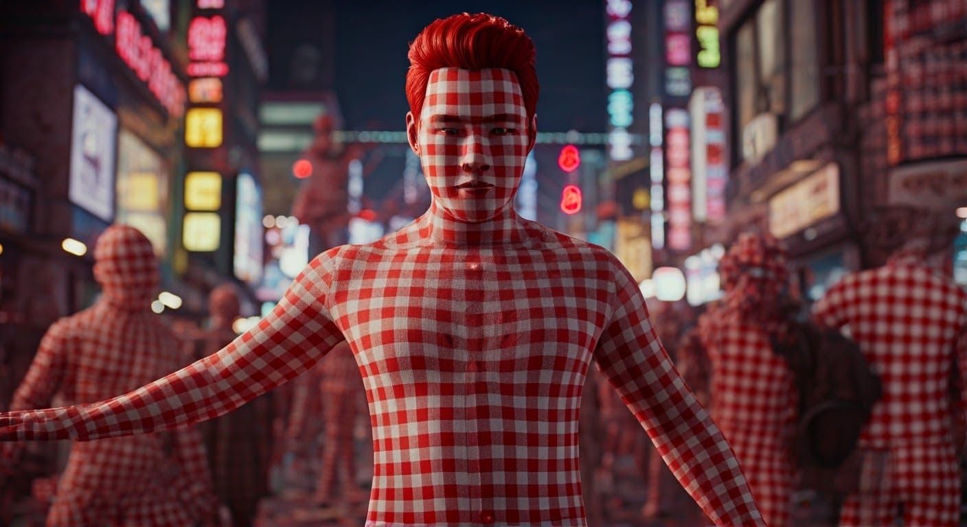 Gingham Dancer in Gangnam Streets