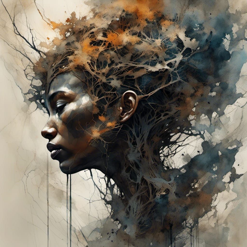 Afrofuturist Figure Emerges from the Darkness