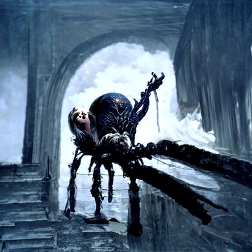 Hillary Clinton as a Horror Arachnid