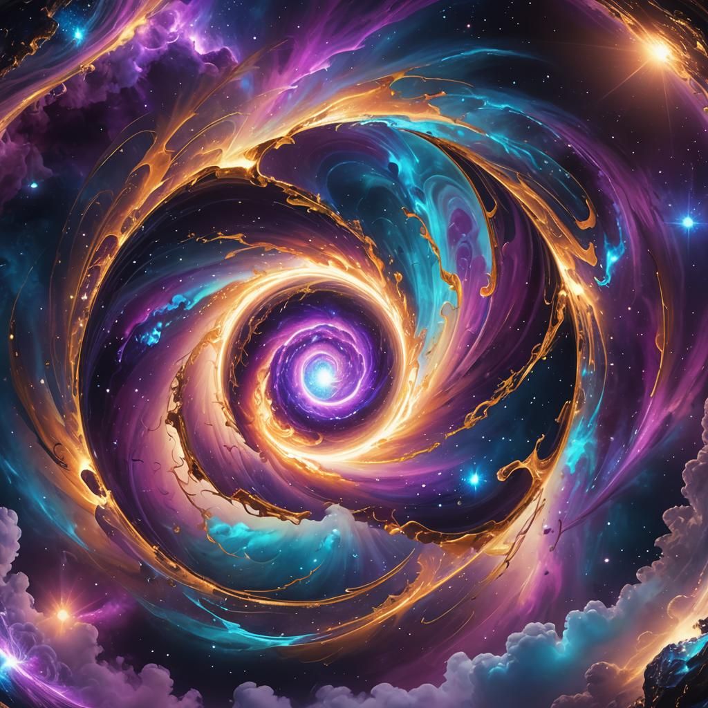 Earth Enters Cosmic Portal: Surreal Astral Illustration