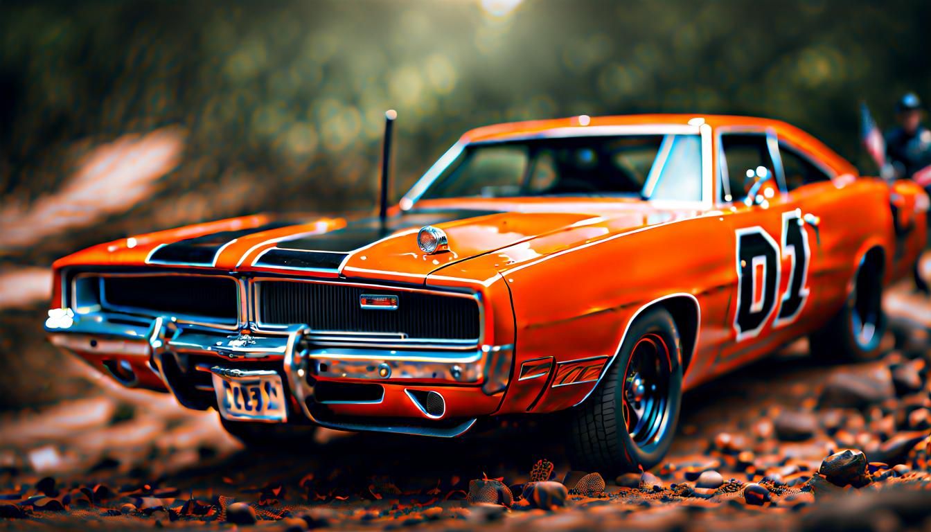 Extreme Close-Up of the General Lee Car