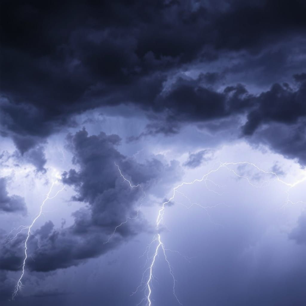 Dramatic Lightning Storm in Hyperrealistic Detail