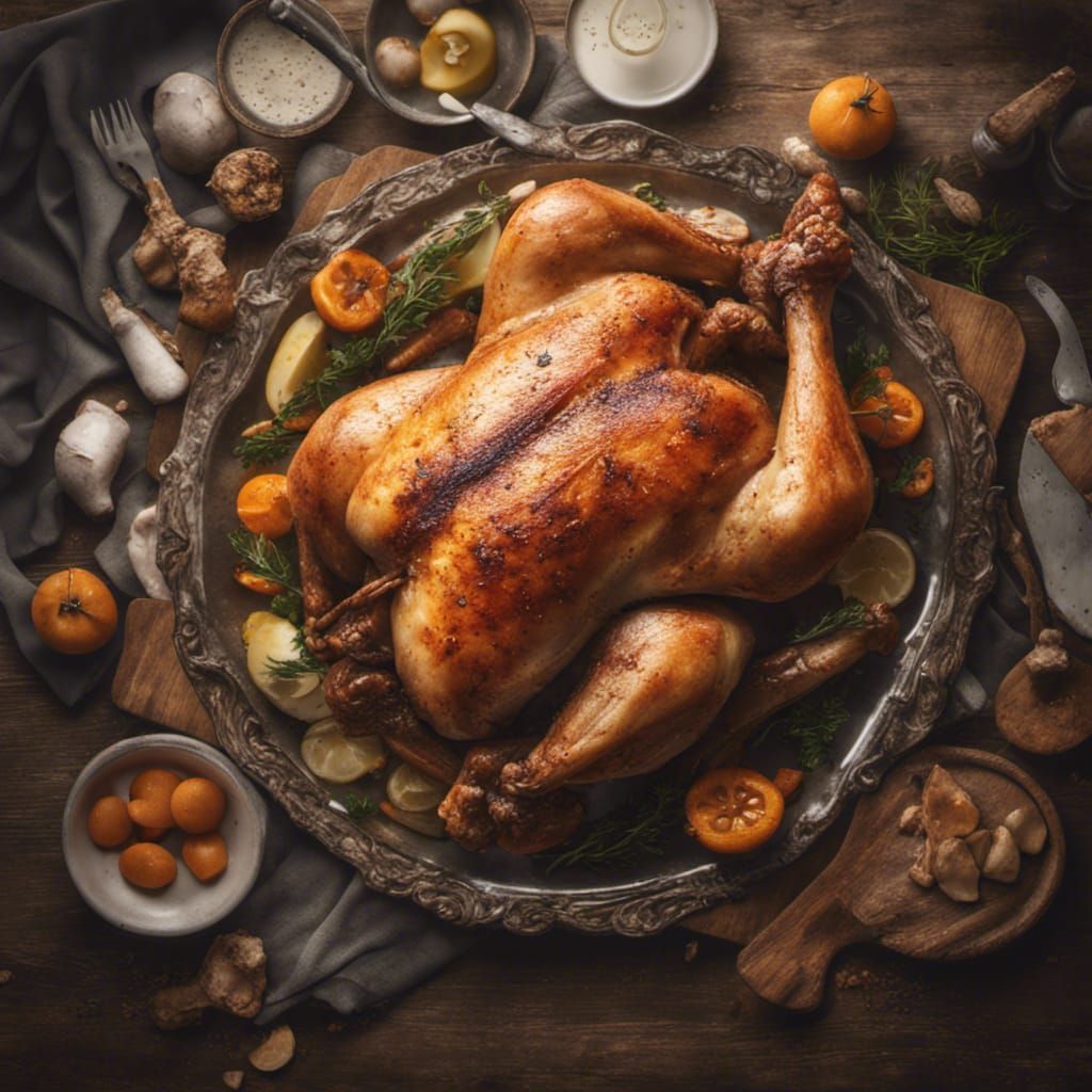 Baked Chicken Platter: 3D Game Cinematic Render