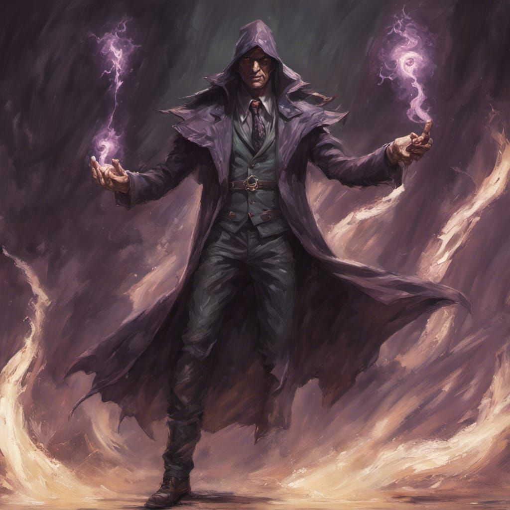 Male Warlock Casting Eldritch Blast