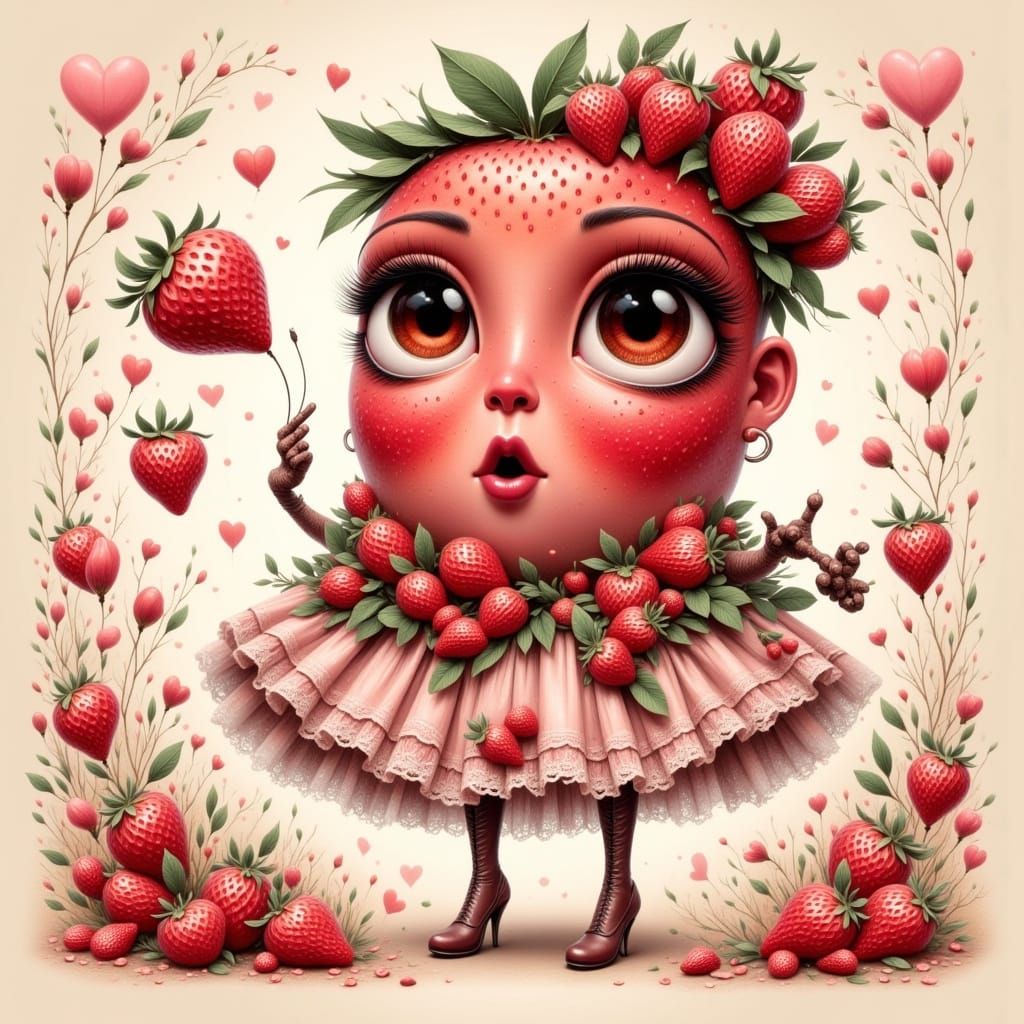 Smokey Whimsical Strawberry Siren