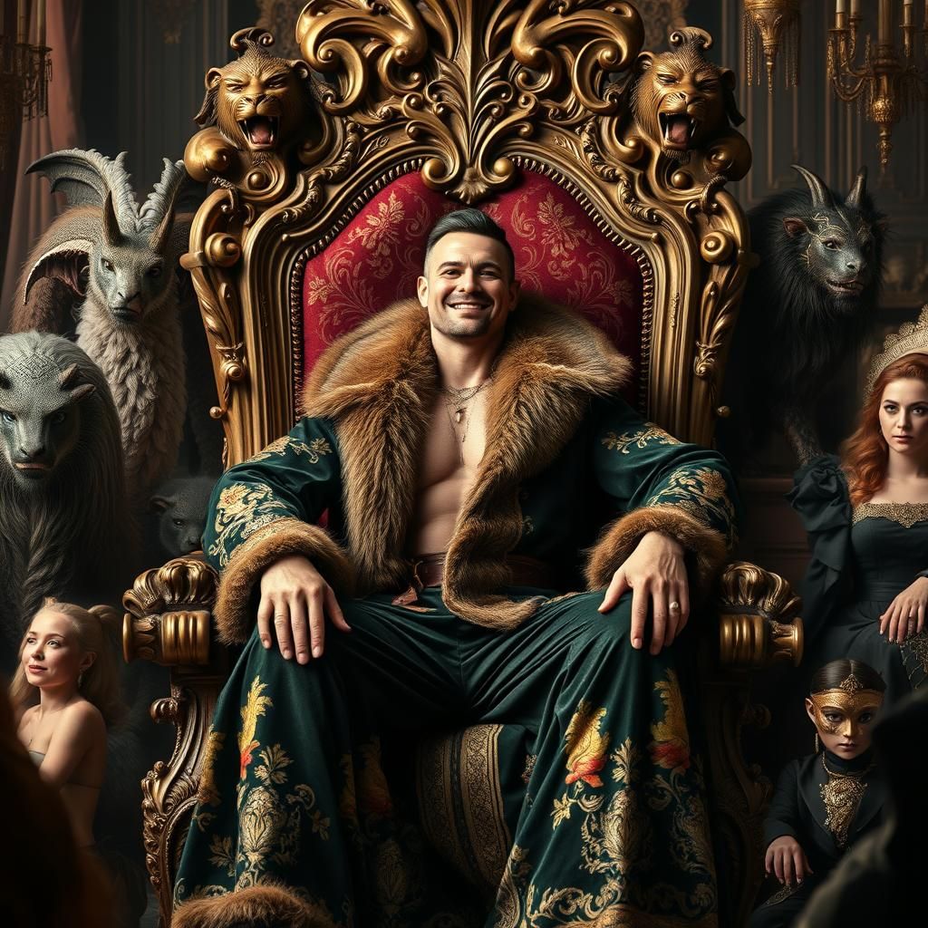 Opulent Masquerade: A Rococo-Inspired Fantasy Scene